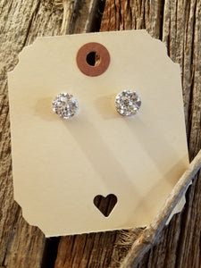 Round Druzy Post Earrings